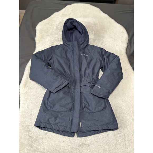 Columbia Omni Heat Full Zip Blue Girls‎ Large Jacket Omni Tech Waterproof - Picture 1 of 10
